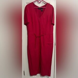 Liz Claiborne Dresses Vintage Women’s Fuchsia/Pink sz 16 Long Linen/Rayon Dress